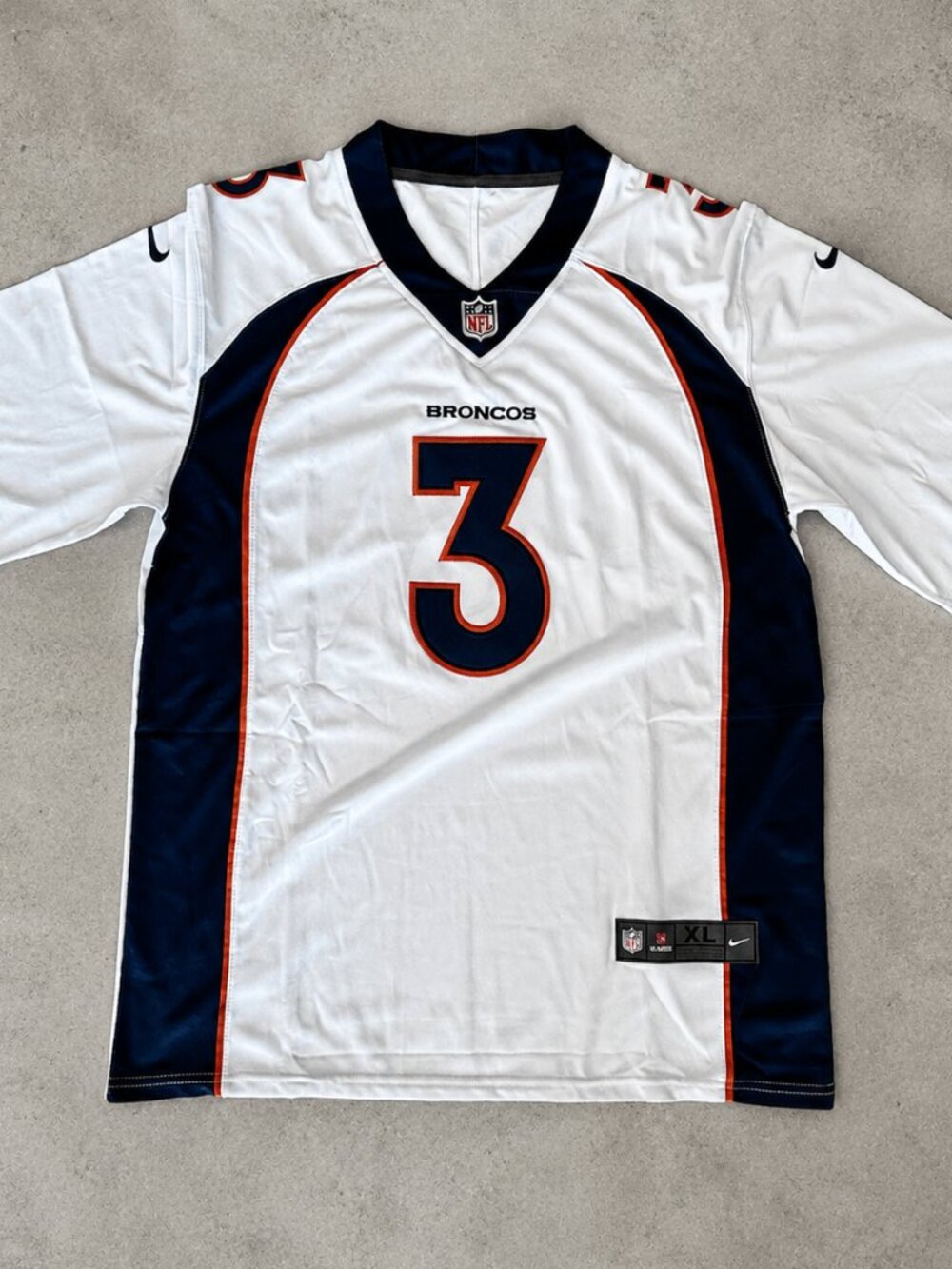 Russell Wilson Nike NFL Denver Broncos White Men's XL Game On Field Jersey New